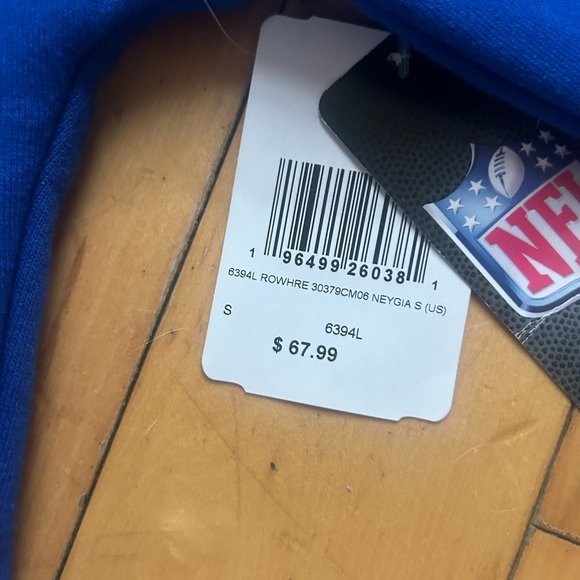 Women's New York Giants New Era Royal Foil Sleeve Pullover‎ Hoodie S - Picture 4 of 7